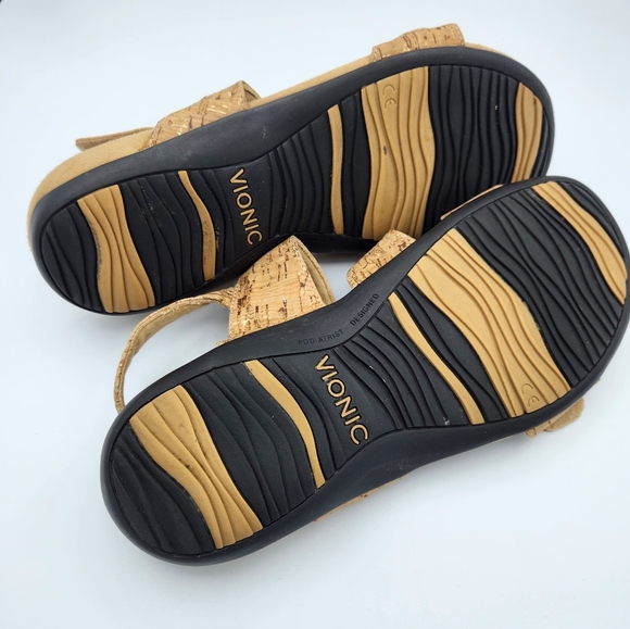 Vionic 342 Paros Cork Strappy Sandals Orthopedic Velcro Comfort Women’s Size 7 - Picture 4 of 8